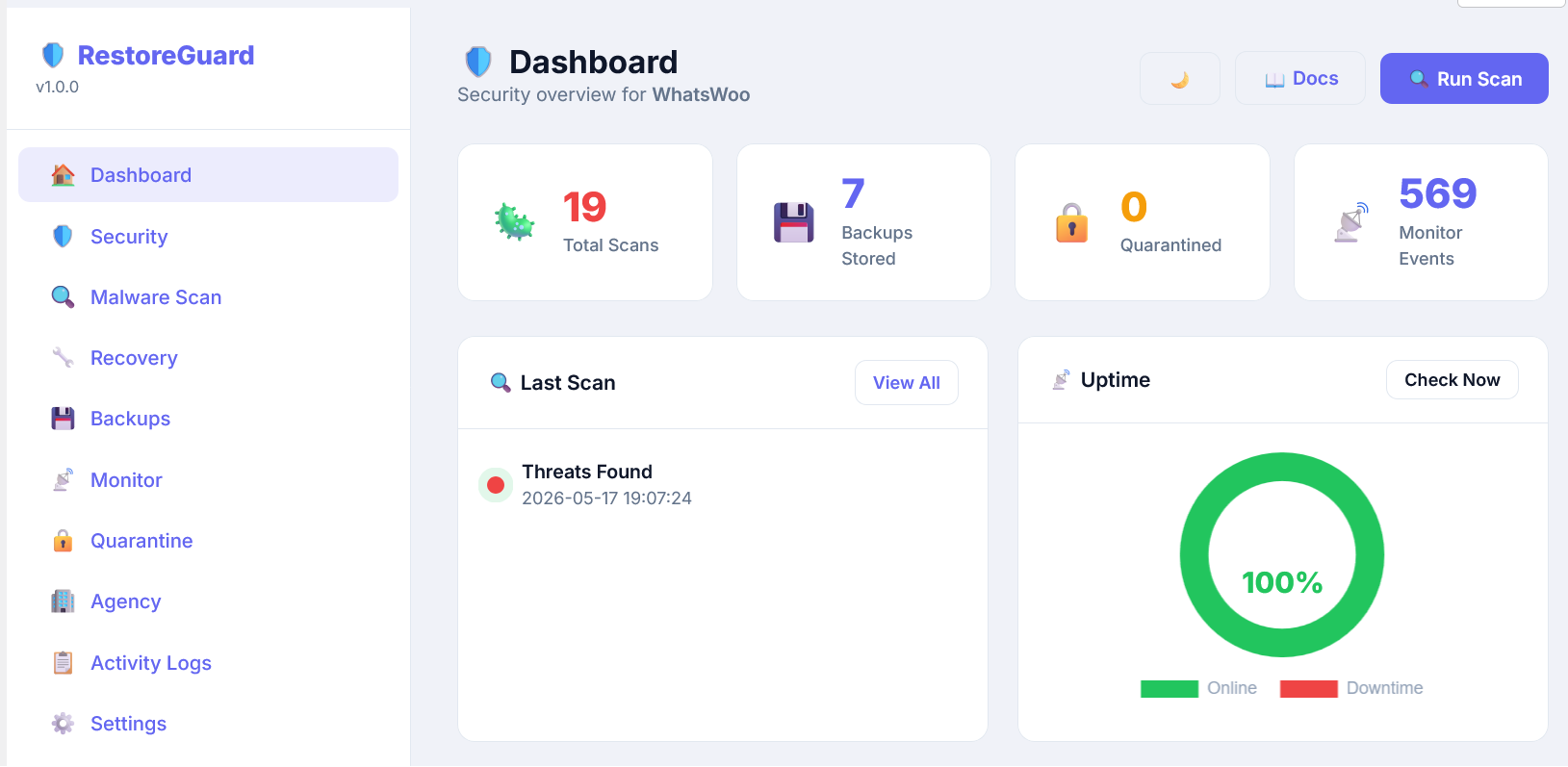 WP RestoreGuard Demo Preview